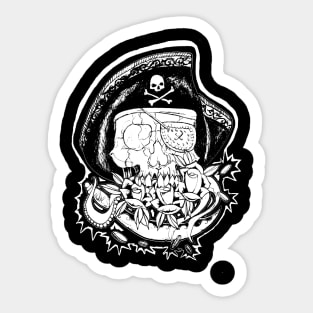 Skeleton Tattoo Alt Pirate Sticker